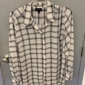 Lane Bryant button up sheer blouse
